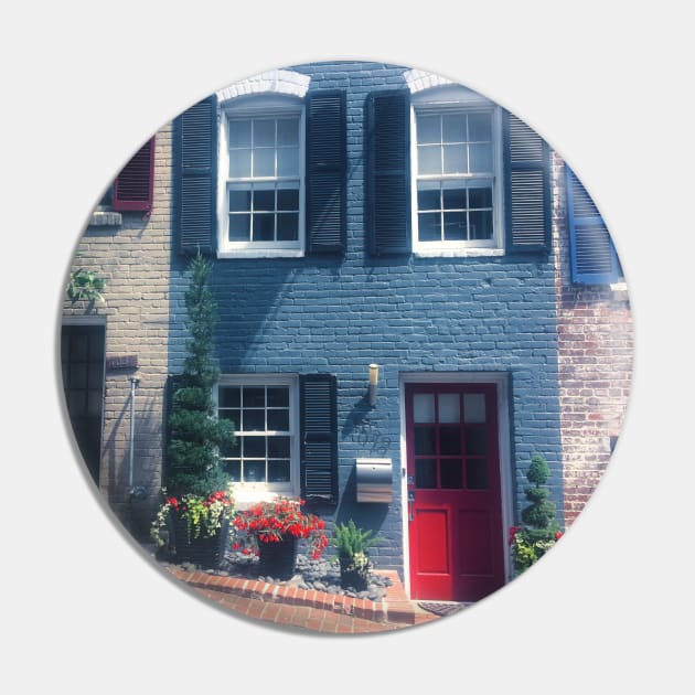 Georgetown building blue walls red door Photo Washington DC USA city dc statehood Pin by BoogieCreates