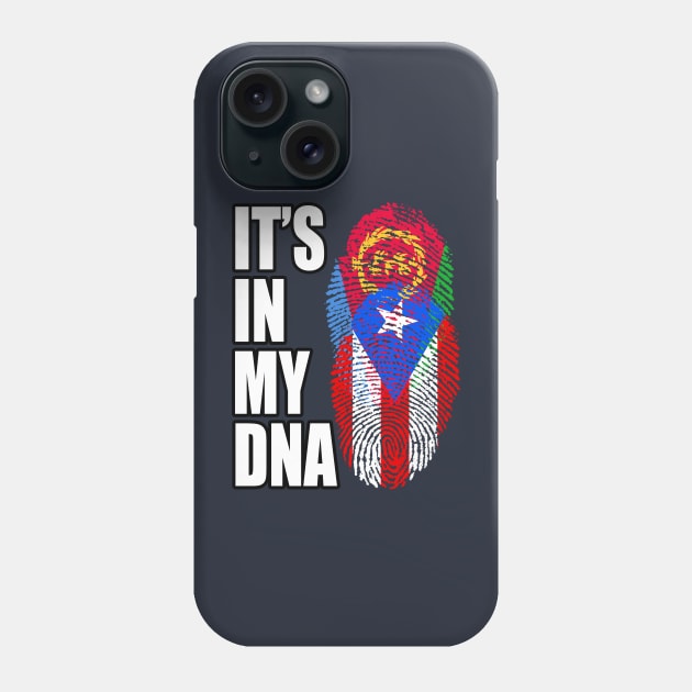 Puerto Rican And Eritrean Mix DNA Flag Heritage Phone Case by Just Rep It!!