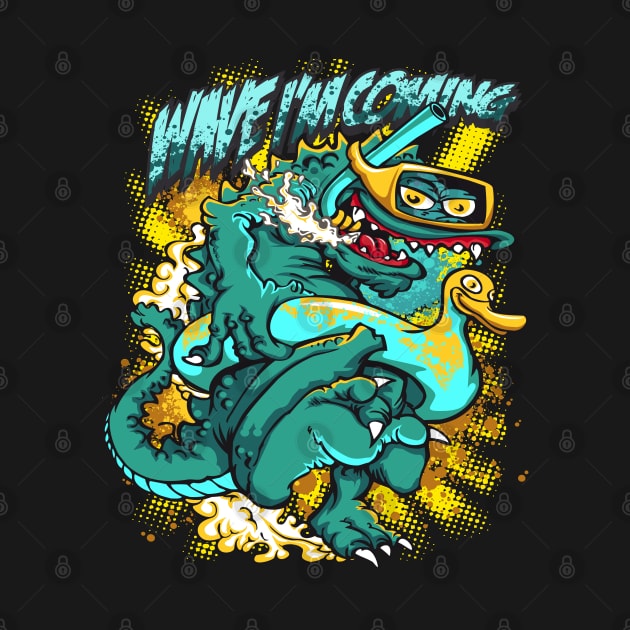 alligator with swimming gear by MuftiArt