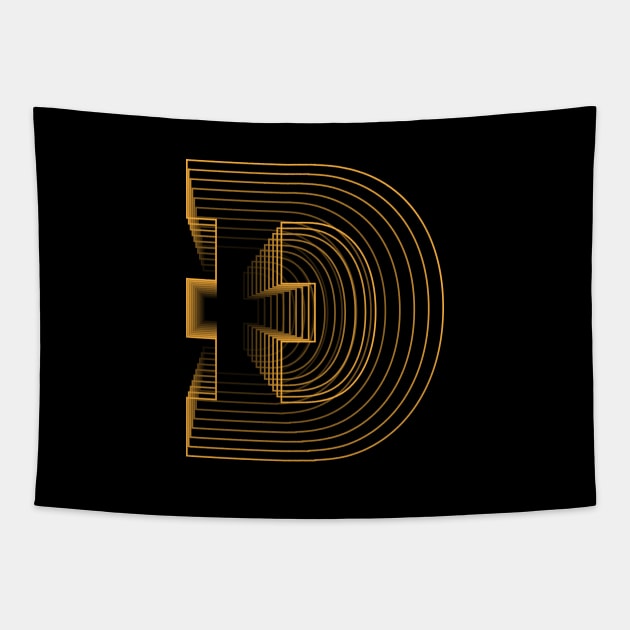 Dogecoin crypto gold modern typography art gift Tapestry by star trek fanart and more