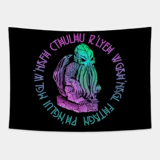 Cthulhu Idol Cosmic Colors Tapestry