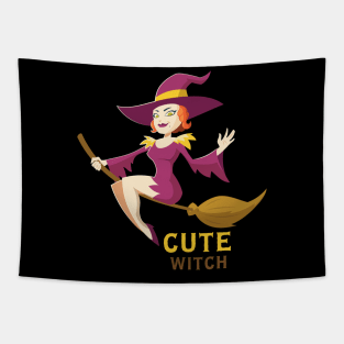 Cute Witch Tapestry