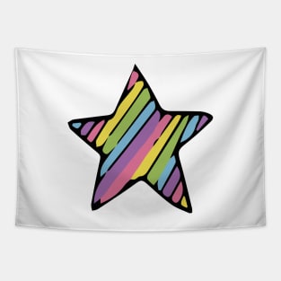 Glam Rock BABY Bright Pastel and Black Stars Tapestry