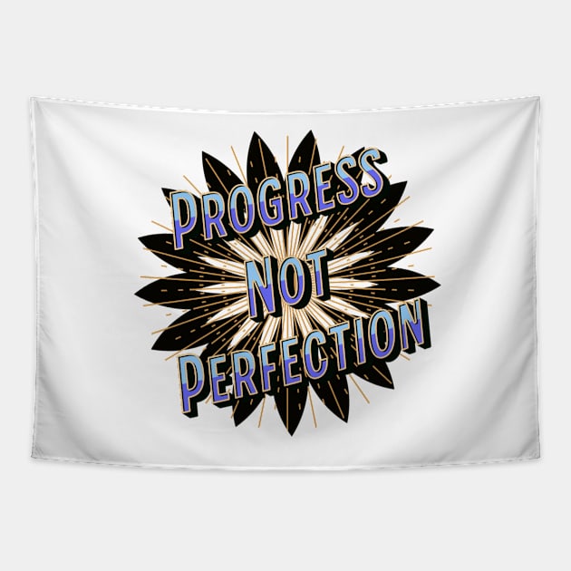 Progress Not Perfection Tapestry by ActionFocus