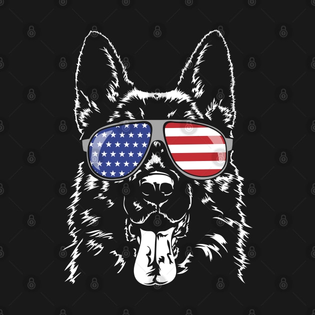 Proud Patriotic German Shepherd American Flag dog by wilsigns