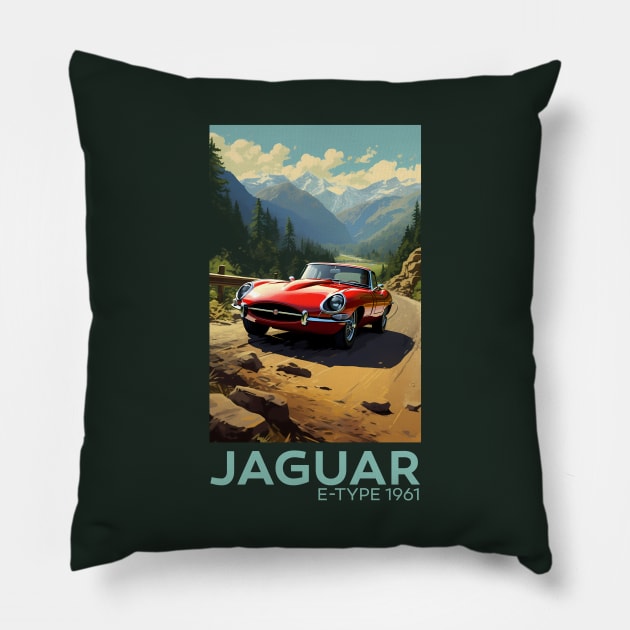Jaguar E-Type Series 1 Pillow by MaxDeSanje 
