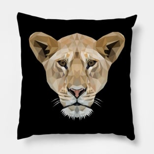 Lioness Low Poly Art Pillow