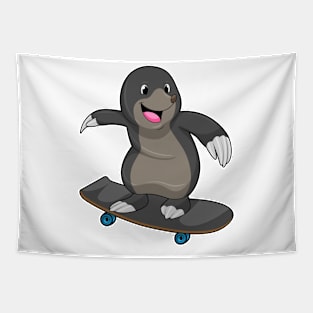 Mole as Skater with Skateboard Tapestry