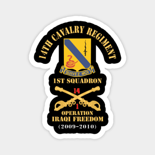 Army - 14th Cavalry Regiment w Cav Br - 1st Squadron - Operation Iraqi Freedom - 2009–2010 - Red Txt X 300 Magnet