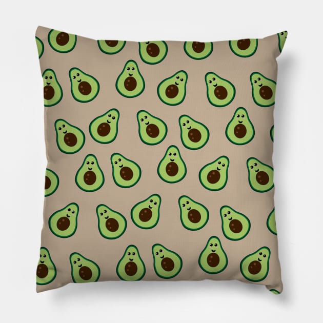 Happy Avocado Pillow by ashleyosborn85