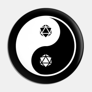 Yin Yang D20 Dice Pin