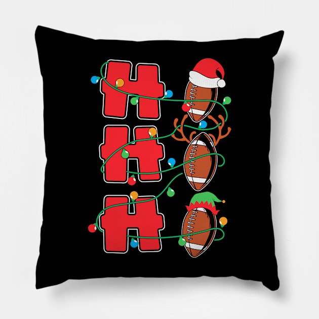 American Football Christmas Gift Pillow by BadDesignCo