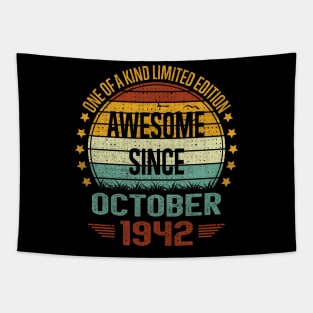 80 Year Old Awesome Since October 1942 Gift 80th Birthday Tapestry