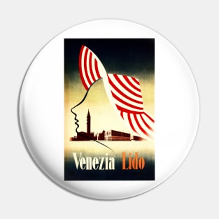 Art Deco VENEZIA LIDO Venice Tourism Vintage Italy Travel Pin