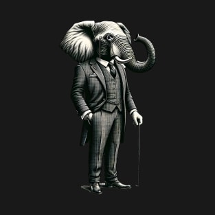 Dapper Elephant Wearing A Three-Piece Suit T-Shirt