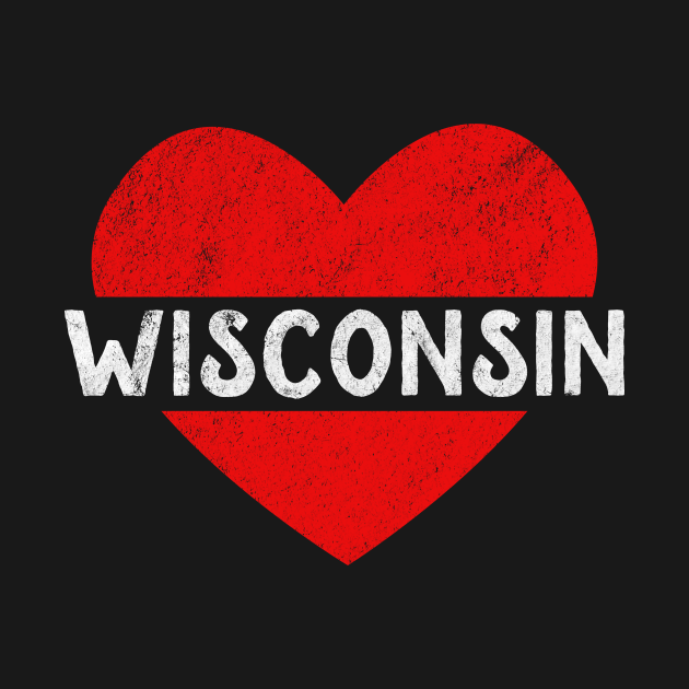 I Love Wisconsin USA State Retro Vintage Heart Gift Wisconsin Kids TShirt TeePublic