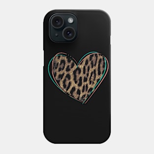 heart leopard Phone Case