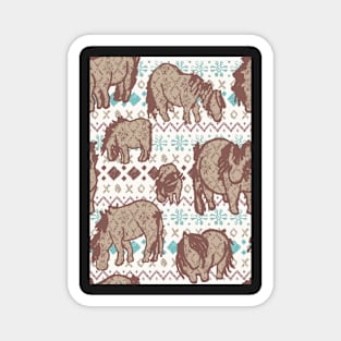 Fairisle Shetland Ponies - Brown Magnet