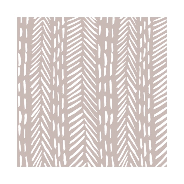 Abstract herringbone pattern - beige and white by wackapacka