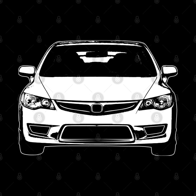 White Civic FD2 Sketch Art by DemangDesign