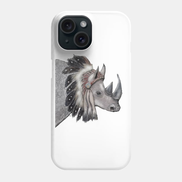 rhino indian Phone Case by msmart