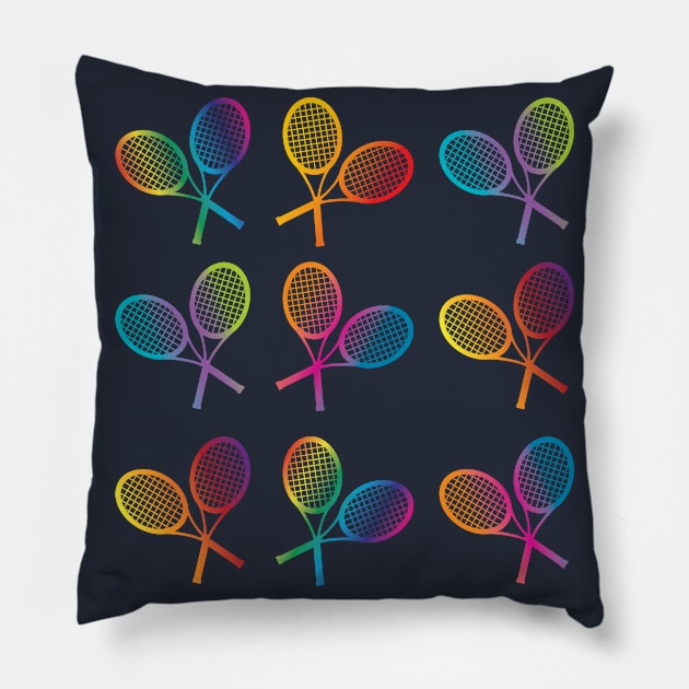 Colorful Tennis Pattern Pillow by Rayrock76