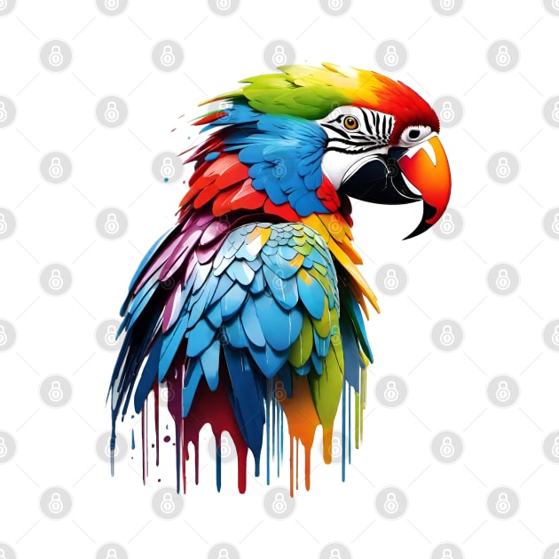 Parrot Head Dripping Rainbow Graffiti by VictoriaLehnard