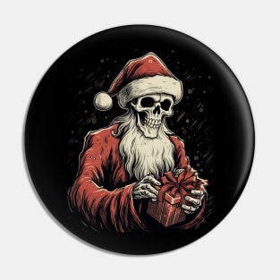 skeleton Santa Pin