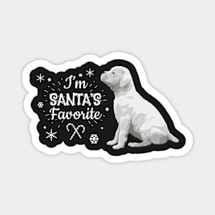 Santa's Favorite, Christmas White Boxer Dog Magnet