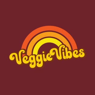 Veggie Vibes Retro Rainbow Orange T-Shirt