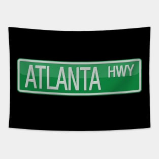 Atlanta Highway Street Sign Tapestry