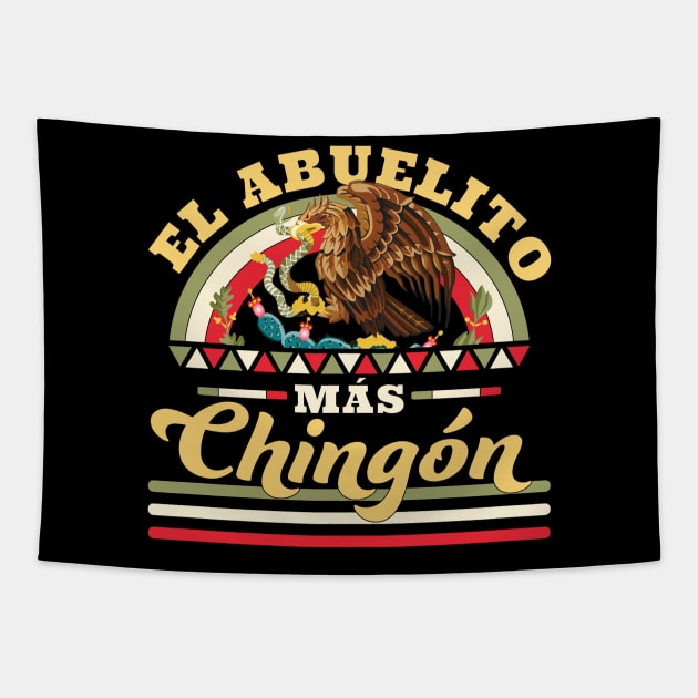 El Abuelito Mas Chingon Mexican Grandpa Tapestry by OrangeMonkeyArt