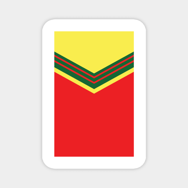 Wales 1976 Retro Admiral Red, Green, Yellow Magnet by Culture-Factory