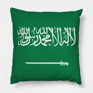 Saudi Arabia Faded Style Flag Design Pillow