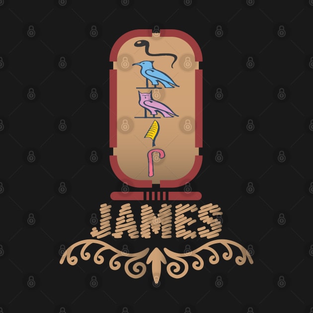 JAMES-American names in hieroglyphic letters-James, name in a Pharaonic Khartouch-Hieroglyphic pharaonic names by egygraphics