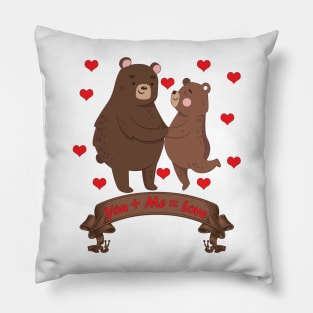 Happy Valentines day -Valentines Bear You + Me = Love Pillow