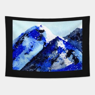 Semi-abstract watercolor mountains Tapestry