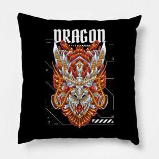 Dragon Mecha Red Pillow