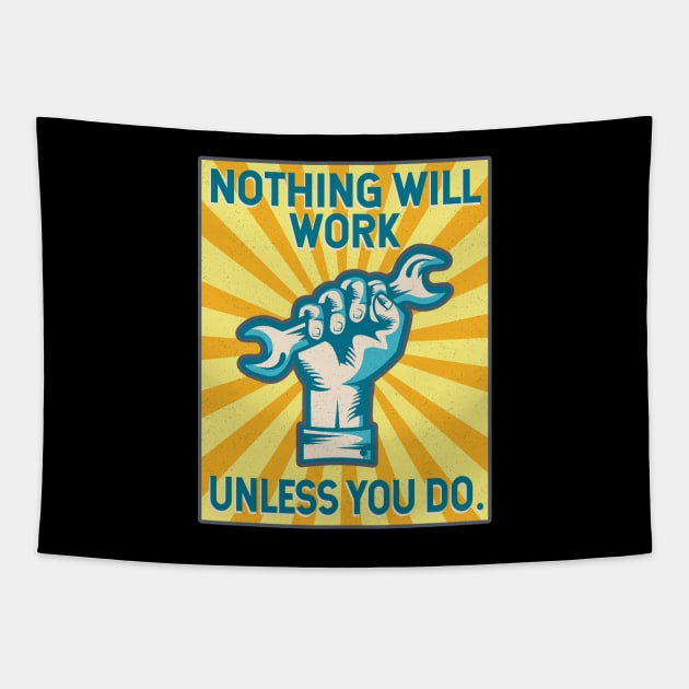 Mechanic Worker Laborer vintage Poster Tapestry by Foxxy Merch