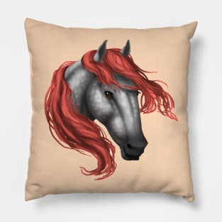 Horse Head - Dapple Peach Mane Pillow