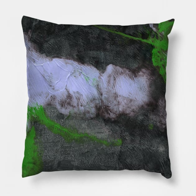 Abstract green-white-grey background with hand-painted marble texture. Monochrome watercolor. Best for the print, fabric, poster, wallpaper, cover and packaging, wrapping paper. Pillow by Olesya Pugach