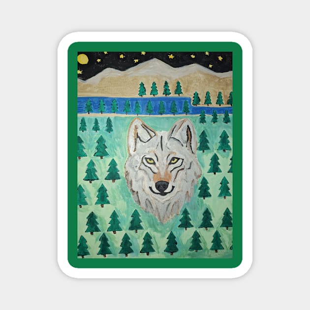 Wolf Spirit Animal Magnet by Oregon333