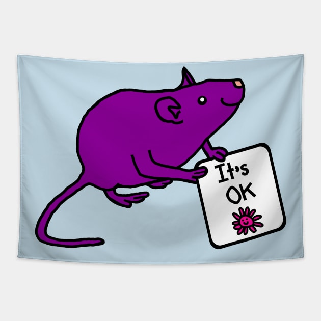 Rat Says Its OK Tapestry by ellenhenryart