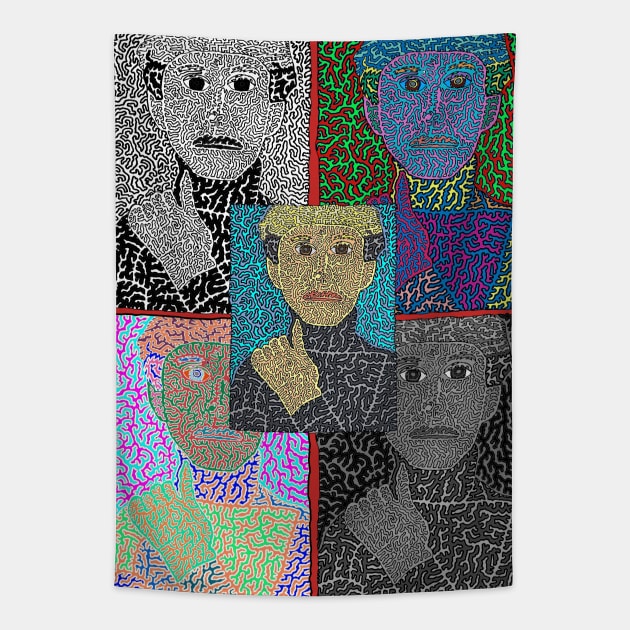 Andy Warhol - Montage Pop Art Style Tapestry by NightserFineArts