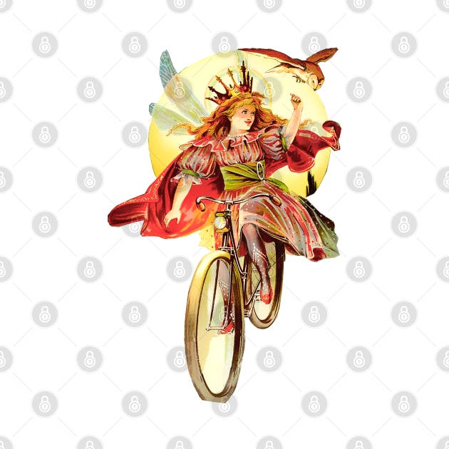 Fairy princess on bicycle with owl by Marccelus