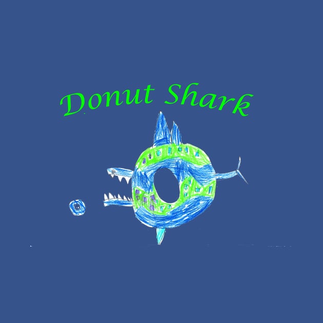 Donut Shark Kid Drawing by Kids’ Drawings 