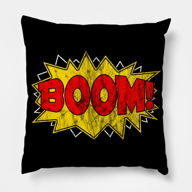 Boom Iconic Comic | Funny Book Nerd Sound Washed Pillow by Cedinho