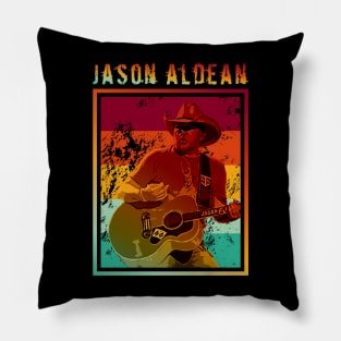 Jason aldean | retro poster Pillow