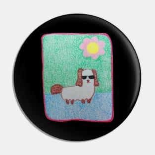 Doge sunglasses, Character dog, Pencil color drawing Pin