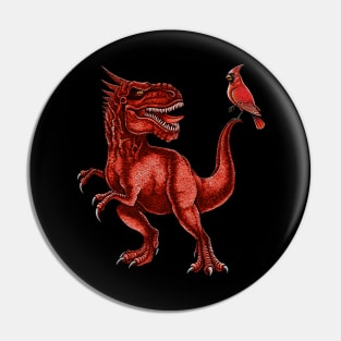 Red Cardinal T-Rex Pin